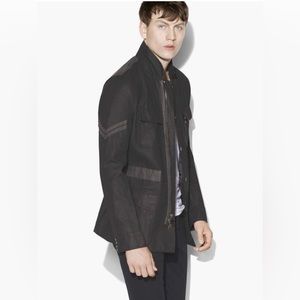 John Varvatos Coated Military Moto Jacket. Size EU 46 USA 36 small.